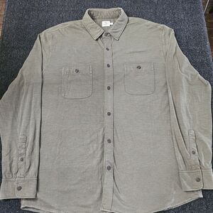 Faherty Brand Knit Seasons Olive 100% Organic Cotton Long Sleeve Shirt Men's 2XL
